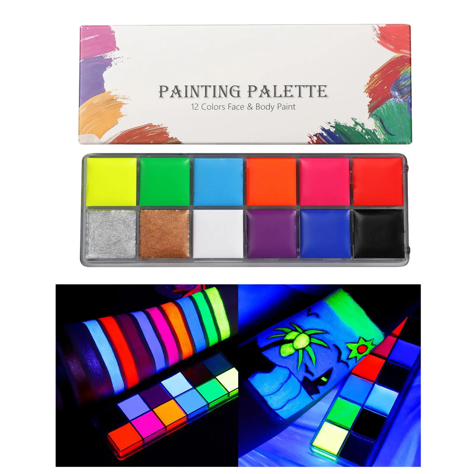 12 Colors Face Body Paint Oil Painting Painting for Halloween Makeup Tool