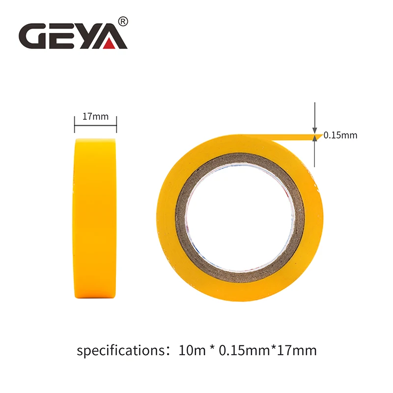 GEYA Color Electrical Insulation Tape Electrical Tape Ultra-Adhesive PVC Waterproof Tape 1 Roll 10 Meters Black Red Blue Yellow