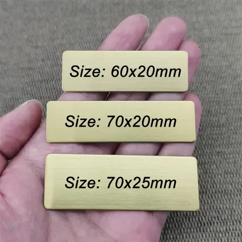 6x2cm 7x2cm 7x2.5cm Custom Plaque Signs Engraved Logo Name Tag Badge Personalized Identification with Pin or Magnet Glue Backing
