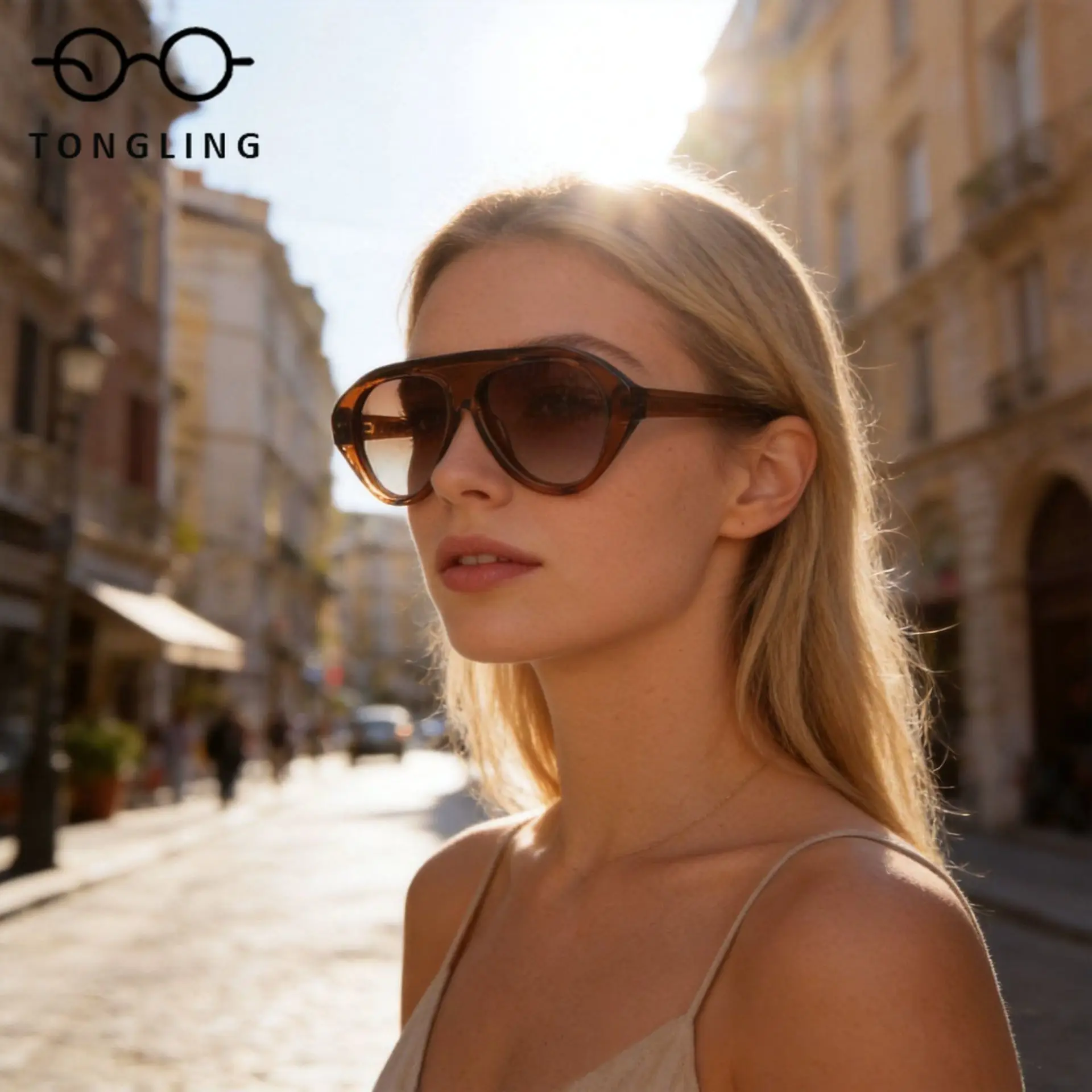 

Vintage Large-Framed Handcrafted High-Quality Acetate Glasses Premium Quality Women Oval Fashion Artistic Personalized Sunglass