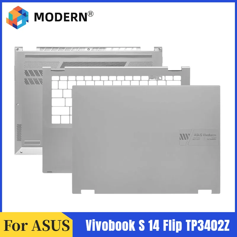 New For ASUS Vivobook S 14 Flip TP3402Z TN3402Y Laptop LCD Back Cover/Upper Case Palmrest Cover/Bottom Base Case Silver