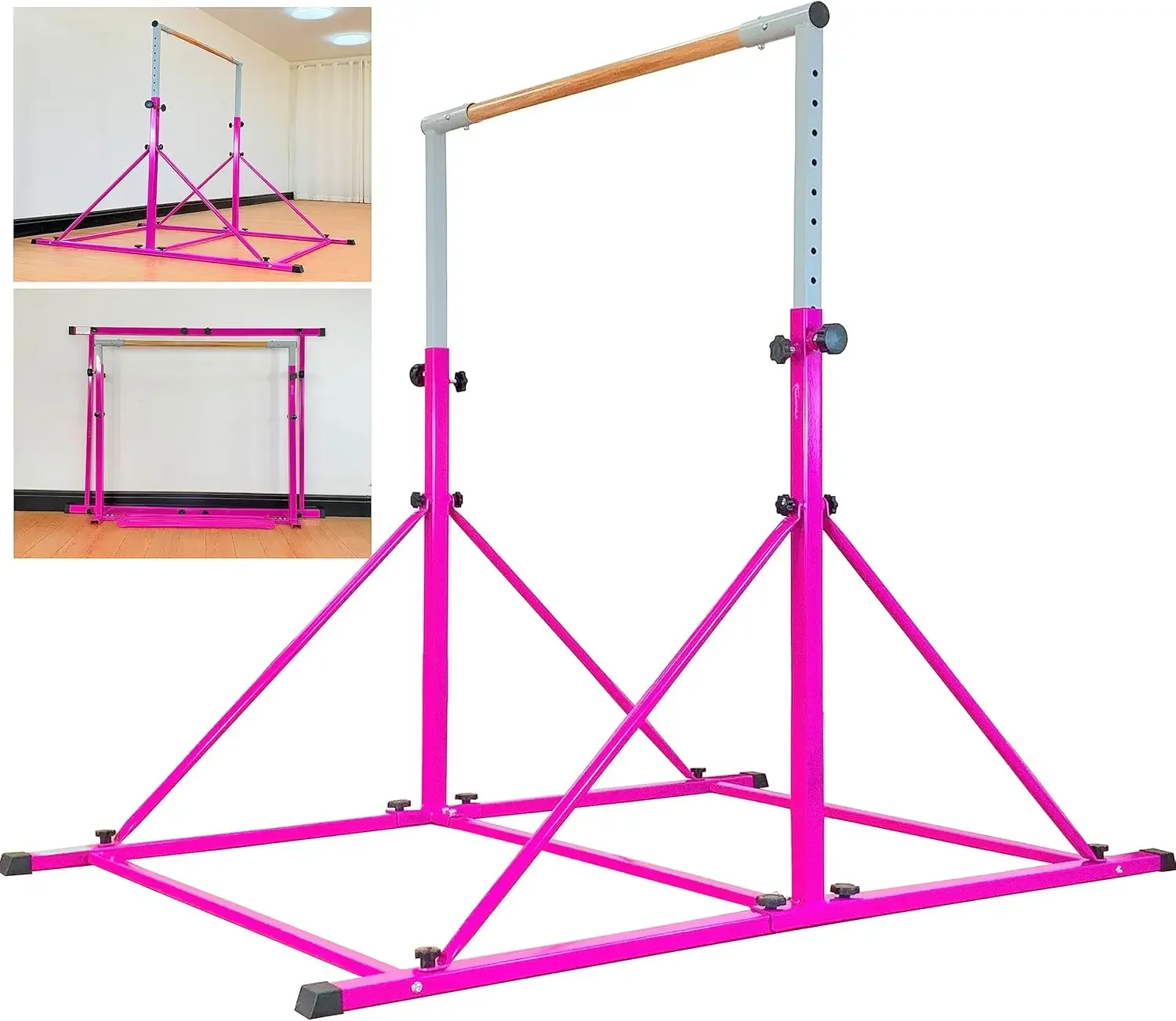 Bar For Kids and Teenage Ages 3-25, 5 FT / 6 FT Base Length Height, Gymnastic Kip Bar Horizontal Bar