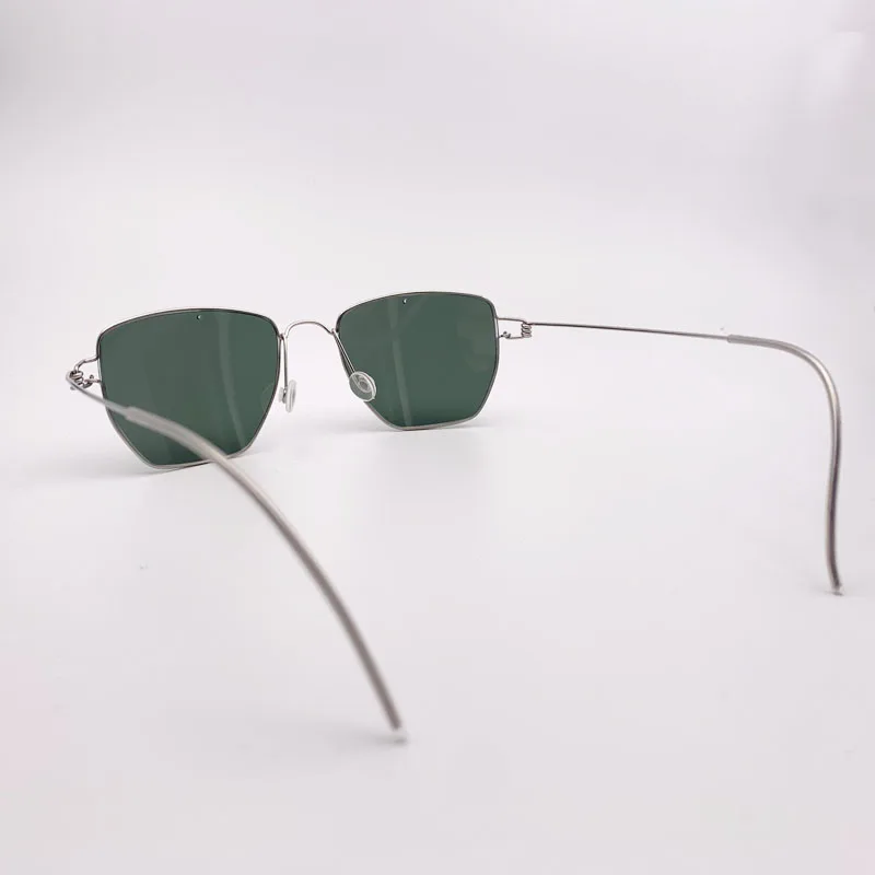 Hand made large square UV400  Sunglasses Prescription dark green myopia Sunglasses.Lens width 50mm, height 40mm