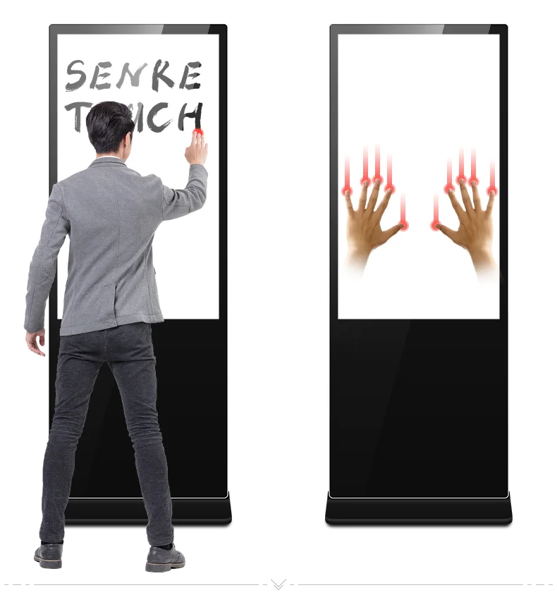 Free standing advertising capacitive or infrared 32 inch digital kiosk touch screen led display wifi digital signage