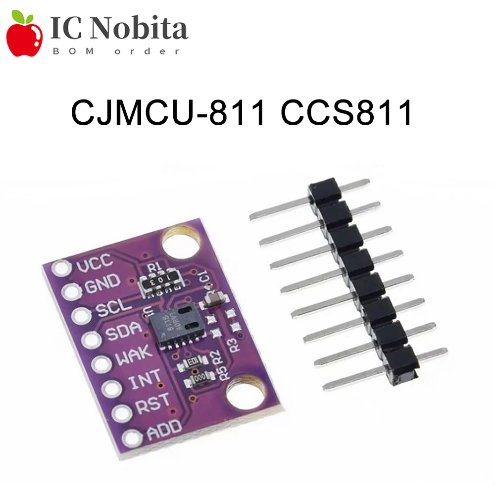 1PCS New CCS811 Indoor Air Quality Monitor Digital Gas Sensor Module CJMCU-811 CO2 TVOC Detector I2C Interface for Arduino DIY