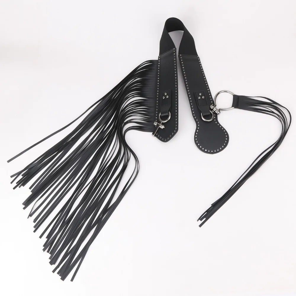 Ремень с преувеличенными заклепками из сплава, винтажный пояс с кисточками в стиле хип-хоп, джинсовый декор, черный пояс в стиле панк, уличная одежда