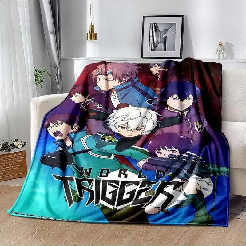 World Trigger Cartoon Soft Plush Blanket,Flannel Blanket Throw Blanket for Sofa Picnic Cove