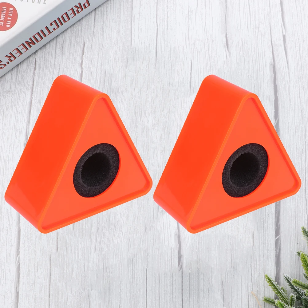 

2 Pcs Microphone Logo Professional Accessory Triangular Interview Flag The Sign Station