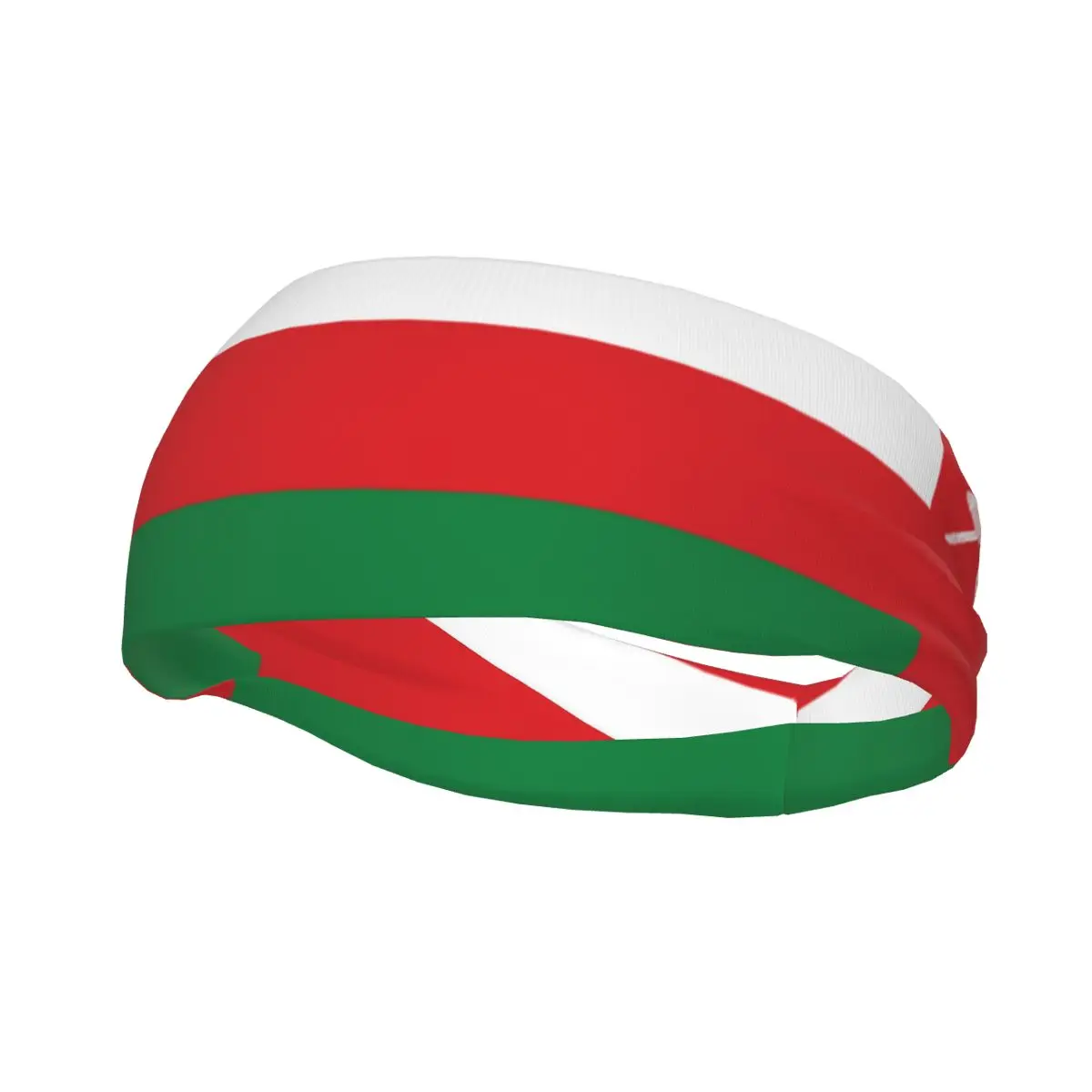 Sports Headband Portable Hair Band Oman Flag Hair Wrap Brace Cycling Running Exercising Sweatband