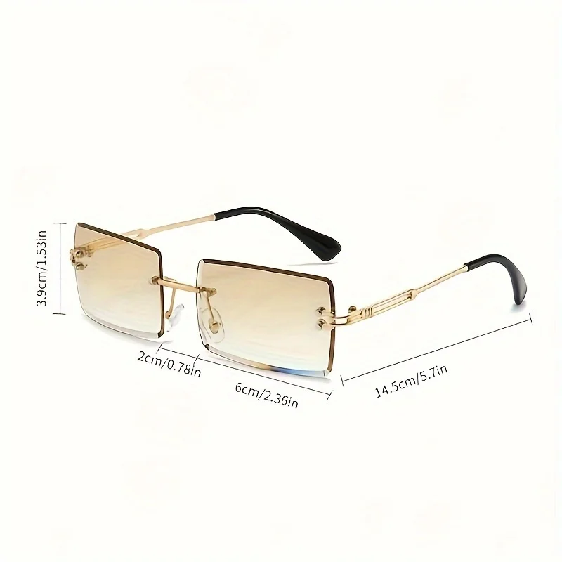 Rimless Sunglasses For Women Men Luxury Brand Vintage Sun Glasses Fashion Shades  Travel Outdoor Sunglasses