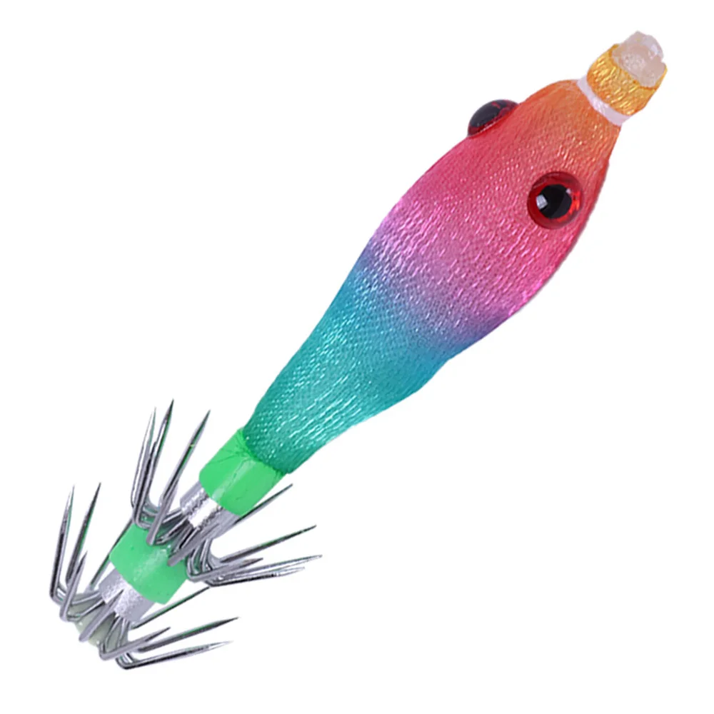 5 Stück/Packung Leuchtende Tintenfisch-Haken, Künstlicher Simulationsköder, Tintenfisch-Klammerhaken, Holzgarnelen zum Angeln mit Blasrohr – Detail 13