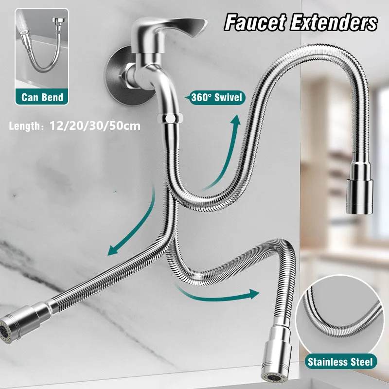 Universal Faucet Extender 360 Degree Rotating Anti-Splash Head Nozzle Aerator Bendable Sink Extension Hose Kitchen Accessories