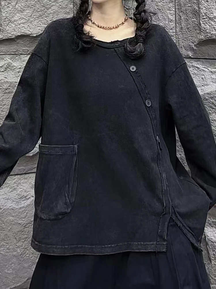 Amax luluE Fashion Vintage Womens Spring Tops Luxury Punk Casual Classic Loose Tshirts Harajuku Gothic Cotton Clothes Streetwear