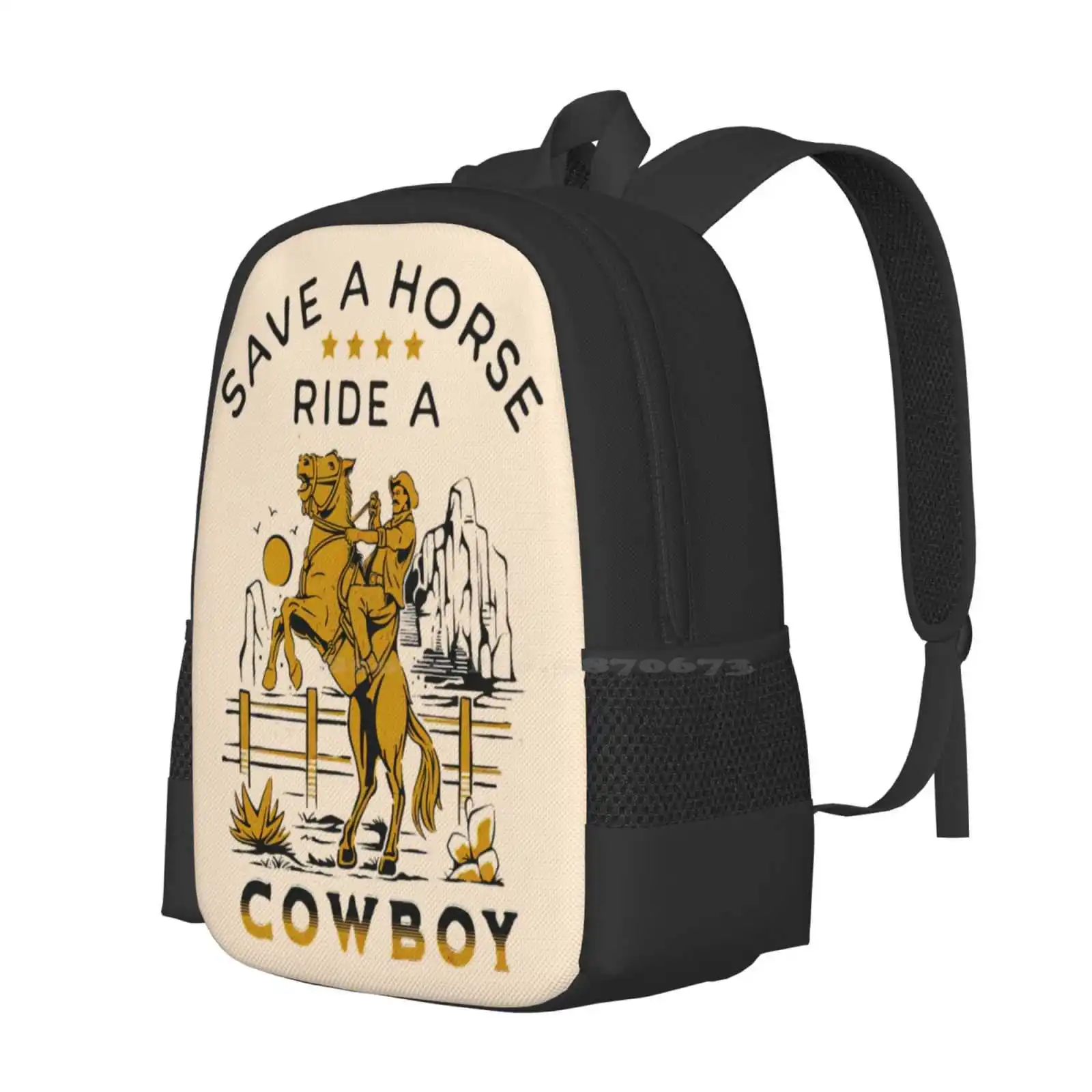 Save A Horse Ride A Cowboy Shirt, Vintage, Retro Hot Sale Schoolbag Backpack Fashion Bags Save A Horse Ride A Cowboy Vintage