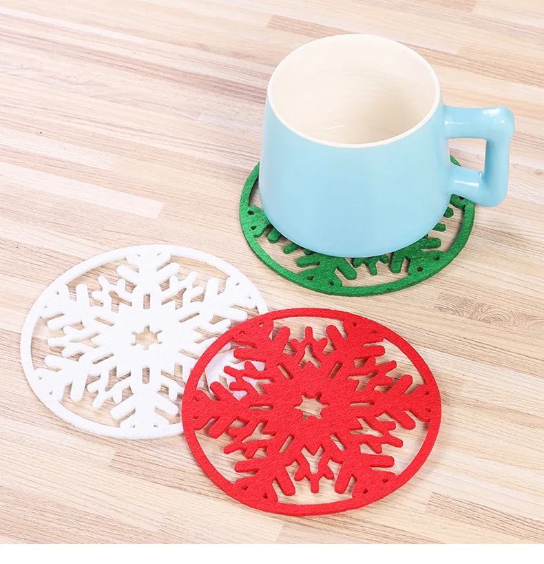 10pcs Christmas snowflake coasters place mat Christmas snowflakes Christmas Home Decoration