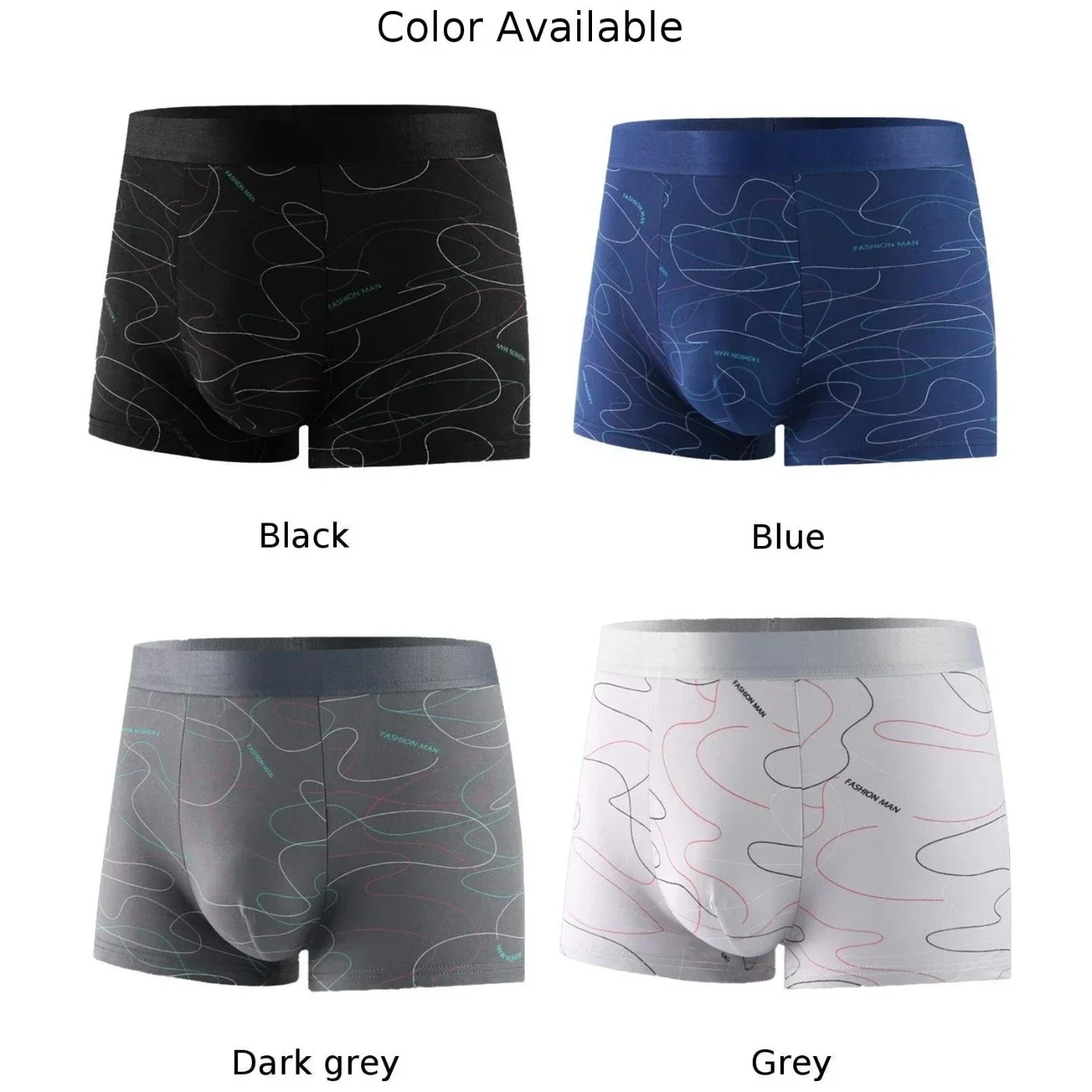 Трусы-боксеры мужские с принтом, нижнее белье с пузырьковым мешочком, тонкие эластичные дышащие шорты, большие размеры, летние