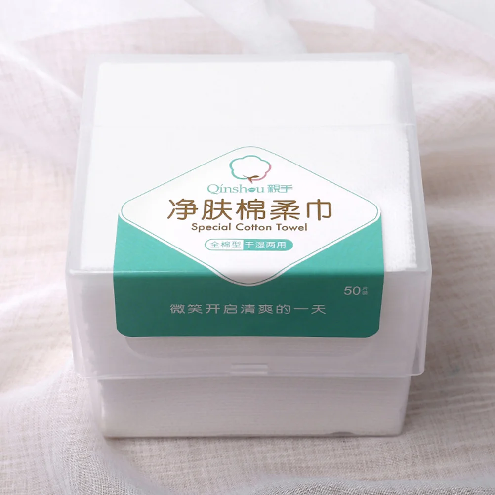 1 paquete de toalla Facial no tejida desechable gruesa, paño desmaquillante, respetuoso con la piel, seco, 50 piezas, toalla Facial húmeda y seca