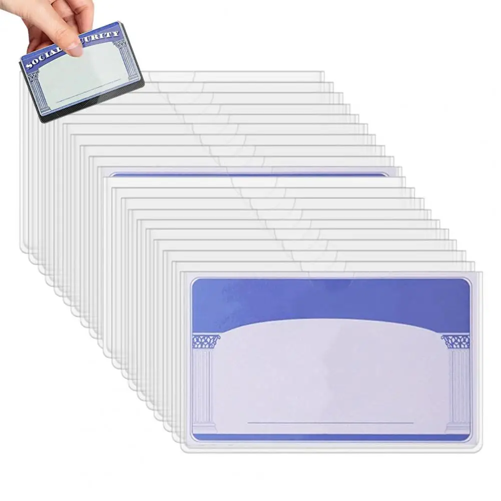 Dust-proof Card Sleeve Water Resistant Pvc Card Holder for Security Medicare Id Cards Set of 10/20 Protective Sleeves