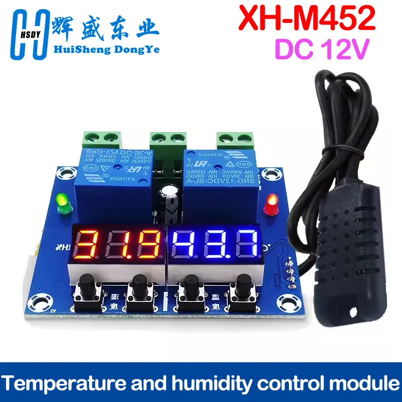 XH-M452 Humiture LED Digital Thermostat Humidistat DC 12V Home Temperature Humidity Controller Regulator Thermometer Hygrometer