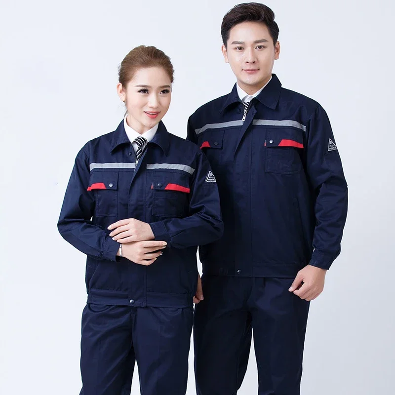 Fashion Long Sleeve Working Uniform Anti-static Gas Station Workwear working Suit Mechanical Auto Repair Electrician Coveralls