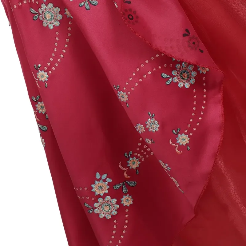 زي تنكري للفتيات من آنا للأطفال ، الأميرة الكلاسيكية آنا ، أحمر ، فستان بدون أكمام للأطفال ، ملابس حفلات ، فستان حفلة للهالوين