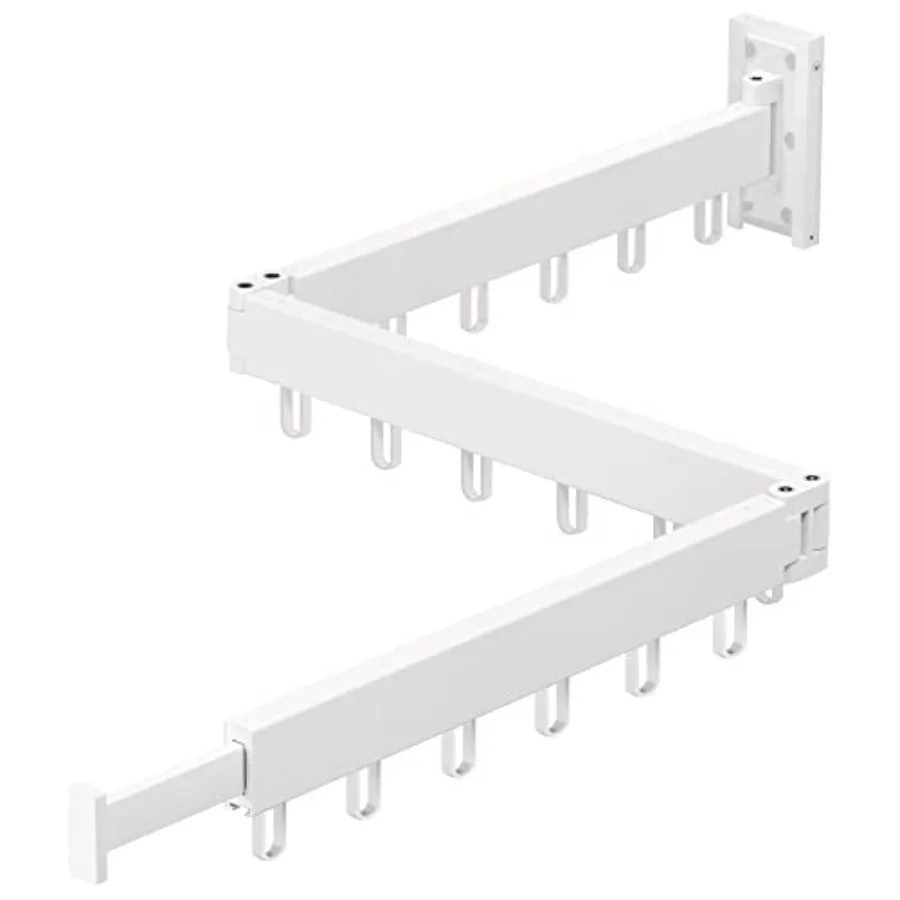 

Clothes Drying Rack Wall Mounted, Drying Rack Clothing, Clothes Hanging Rack, Retractable, Collapsible Tri-Fold,Color(Ring