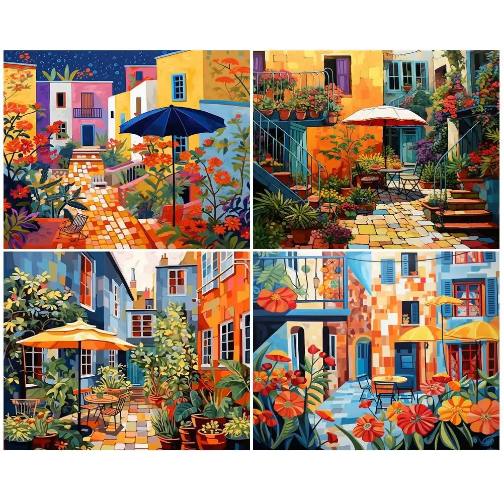 

599775 Painting By Numbers With Frame For Adults Kits Scenery Acrylic Paint Handpainted Numbers Painting For Home Decors Diy