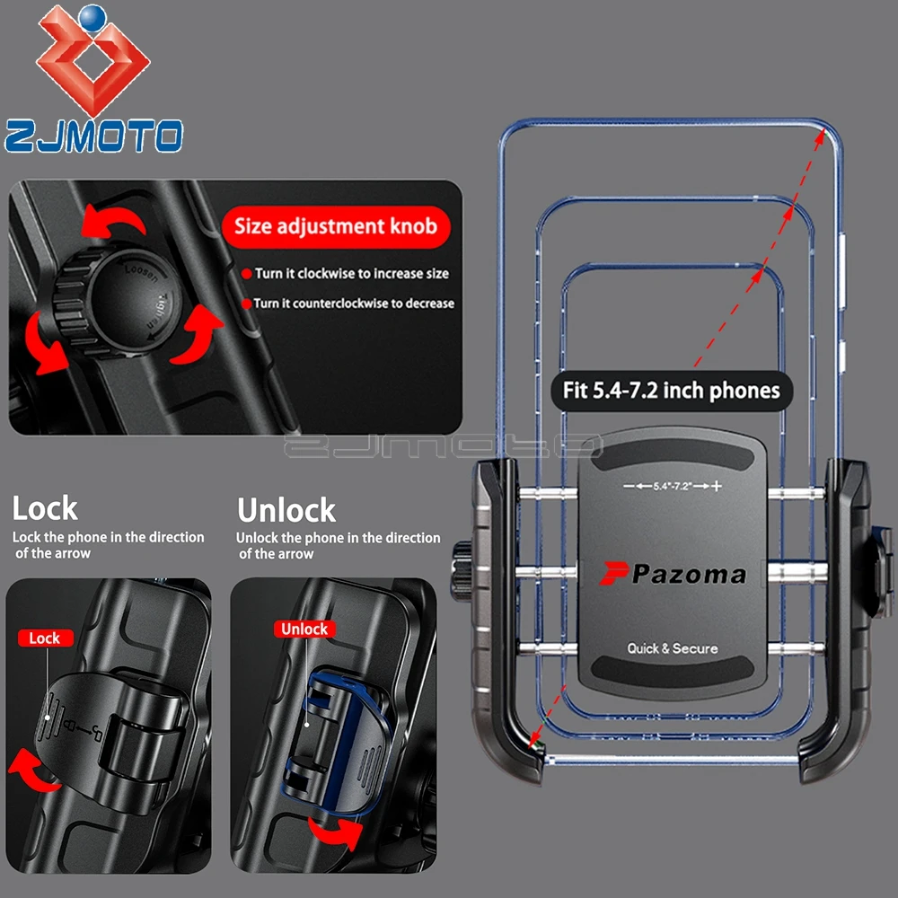 360 °   Penyangga Ponsel dengan Peredam Guncangan untuk Setang Harley VRSC Sportster Dyna Softail Touring 2000 ke atas XR 750 1000 1200 08-13