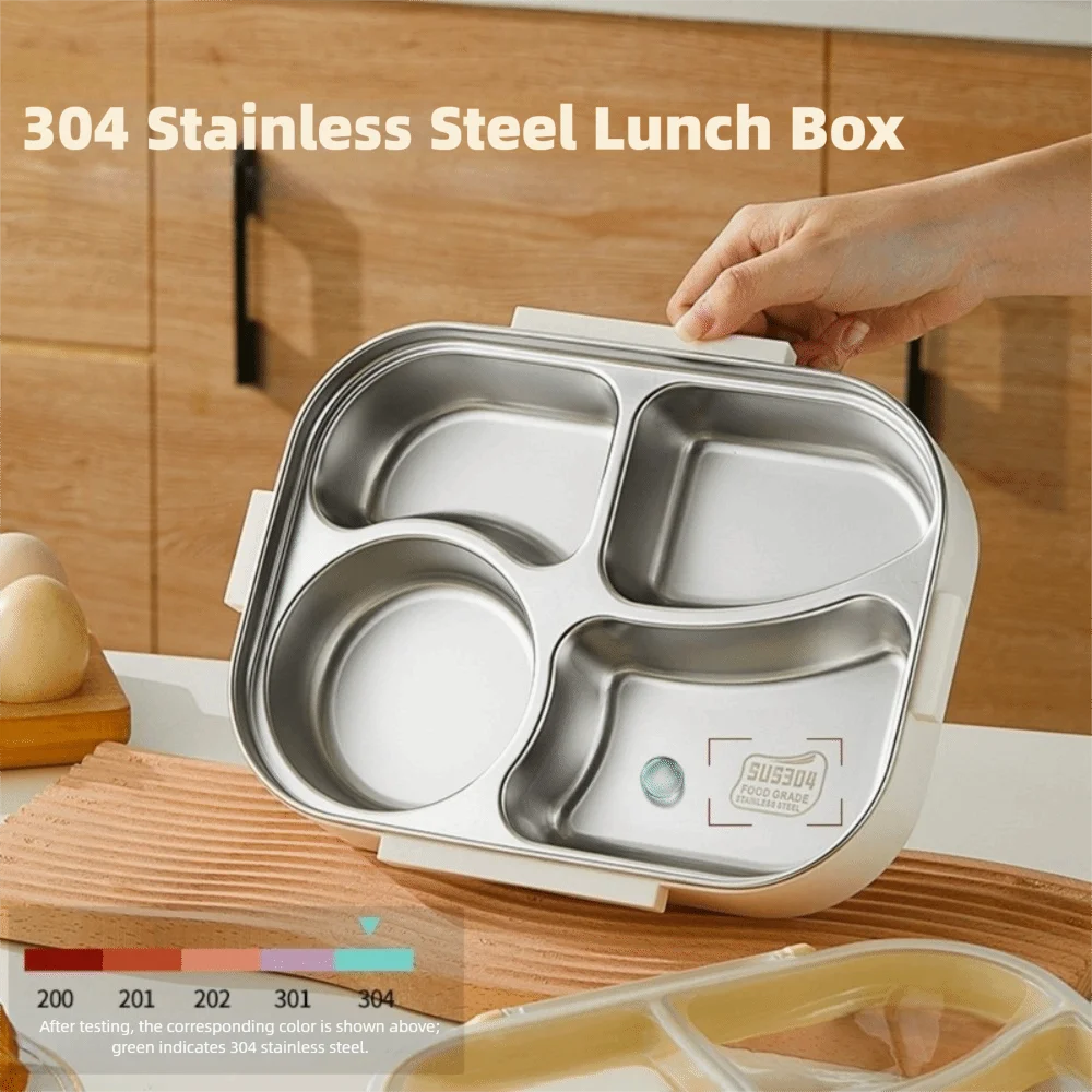 

Portable Sealed Lunch Box Divided Eco-Friendly Lunch Container Large Capacity Stainless Steel Lunch Box