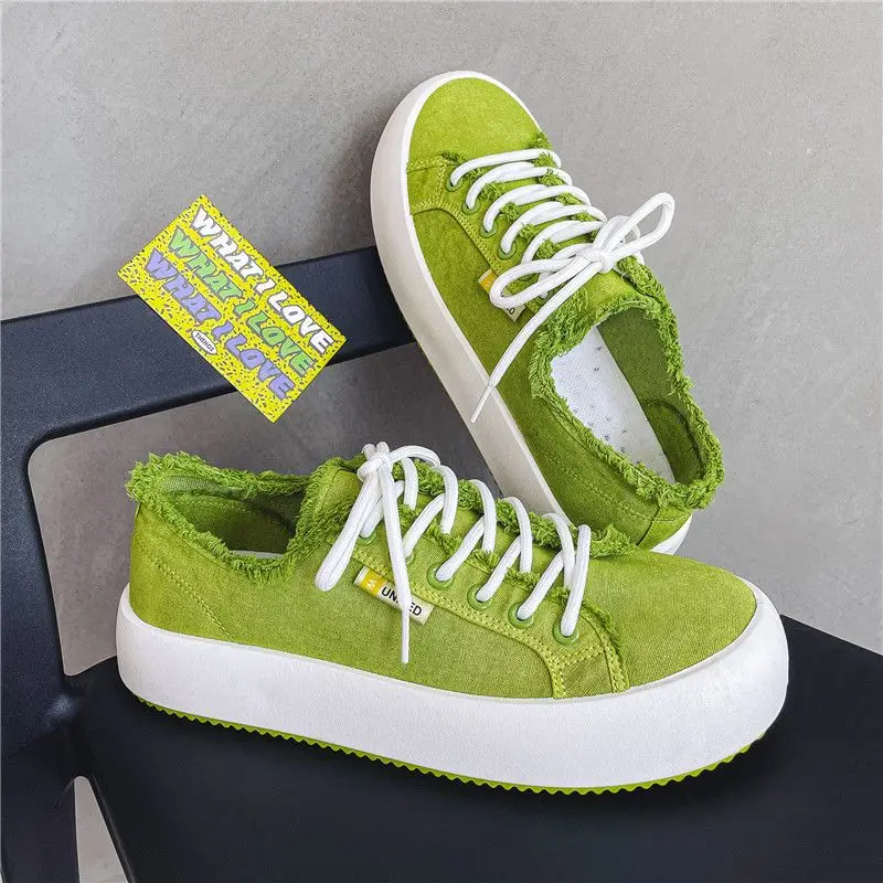 2023 New Spring Autumn Fashion Casual Men For Shoes Trend Canvas Shoes Lace-up Men Flat Shoes Lightweight Soft Walking Sneakers