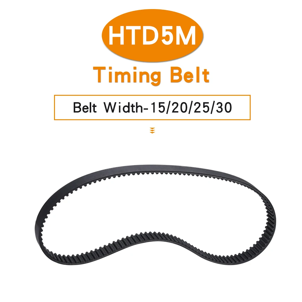 Rubber Belt HTD5M-1080/1090/1100/1105/1110/1115/1125/1130/1135/1140/1145 Transmission Belt Width 15/20/25mm For 5M Alloy Pulley