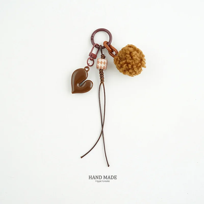New Red Love Car Keychain Miu Wind Pendant Pearl Bow Bag Pendant Key Chains for Women