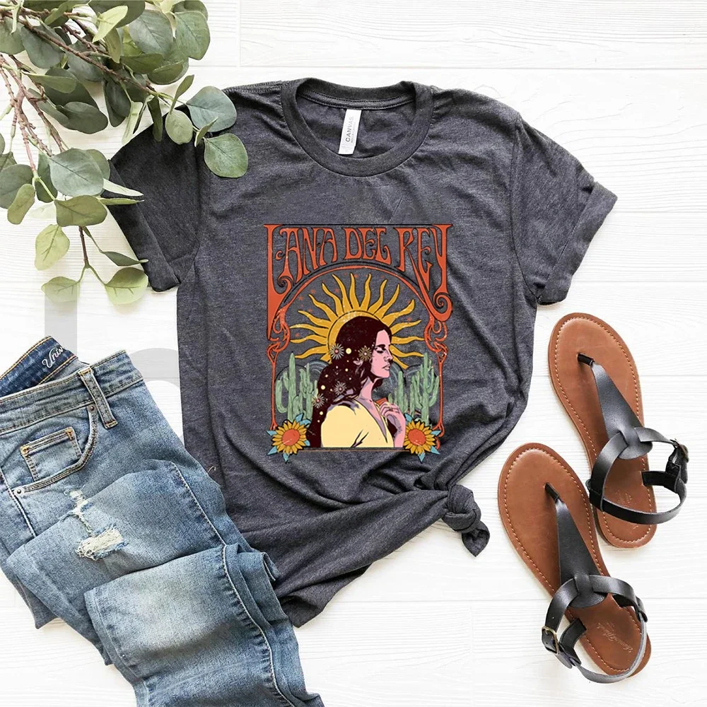 Camiseta Vintage de Lana Del Rey para mujer, camisa Retro de los 90, ropa de algodón, Harajuku, gráfico, regalos para fanáticos