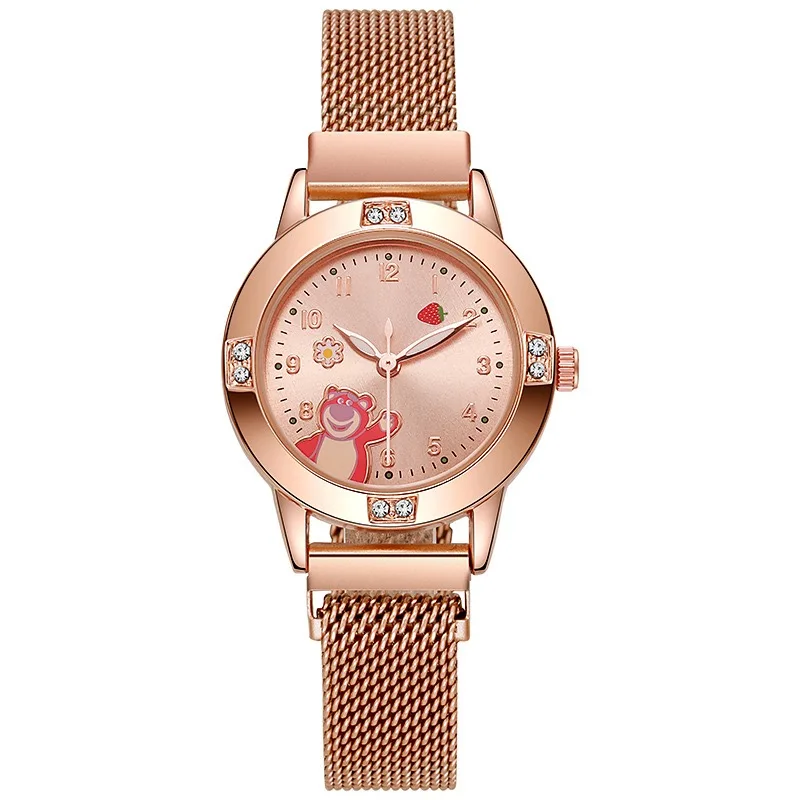Fashion women's watch metal strap student cartoon watch with water diamond dial girl's watch holiday gift