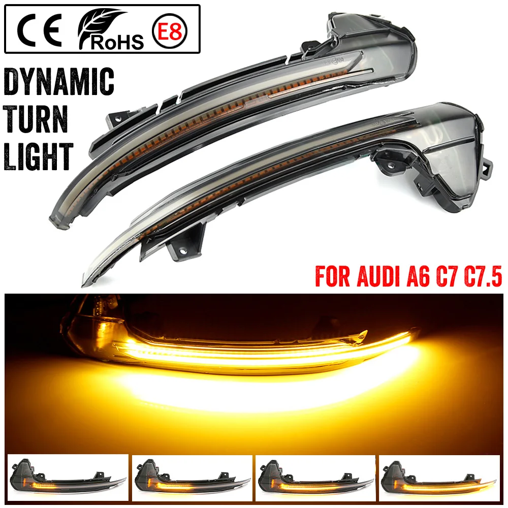 

Error Free For Au-di A6 C7 4G S6 Car LED Dynamic Turn Signal Light Rearview Side Mirror Light Indicator Blinker