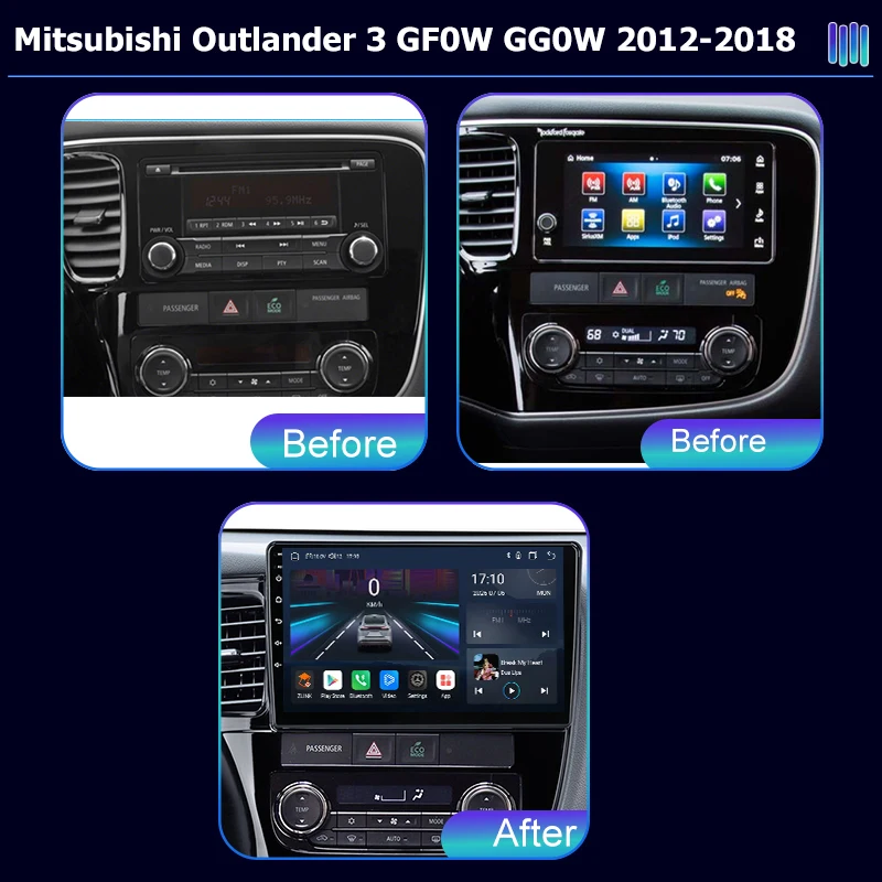 Android AI VOICE Car Radio Multimedia player for Mitsubishi Outlander 3 GF0W GG0W 2012 2018  GPS Navigation Stereo Screen
