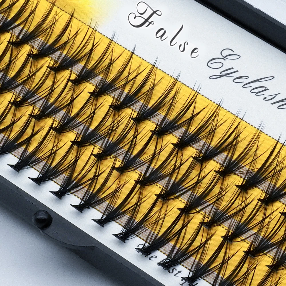 1 Box/60 Bündel/20D/30D gefälschte Wimpern, handgemachte Seide, einzelne Wimpern, natürliche dicke gefälschte Wimpern, Wimpernverlängerungen für Make-up – Detail 5