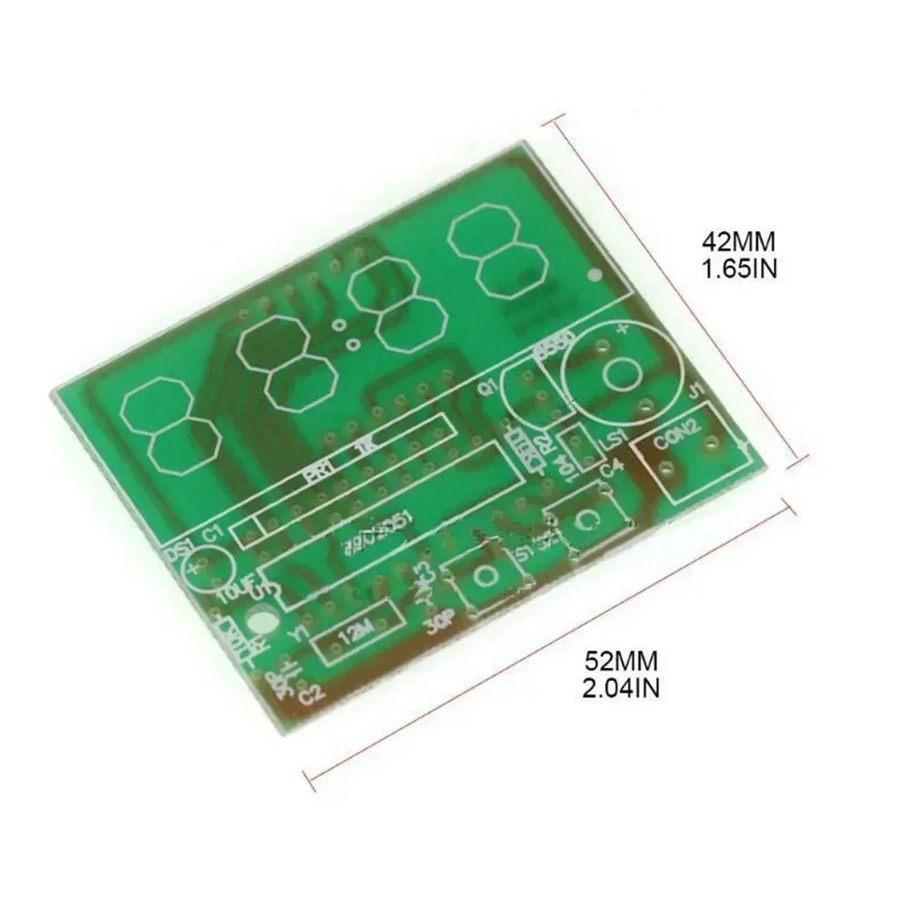 Imagem -05 - Bits Kit Relógio Eletrônico Digital Módulo Faça Você Mesmo Prática de Solda Habilidades de Solda Ysz4 1.2 mm de Espessura Pcb Fr-4 Board At89c2051