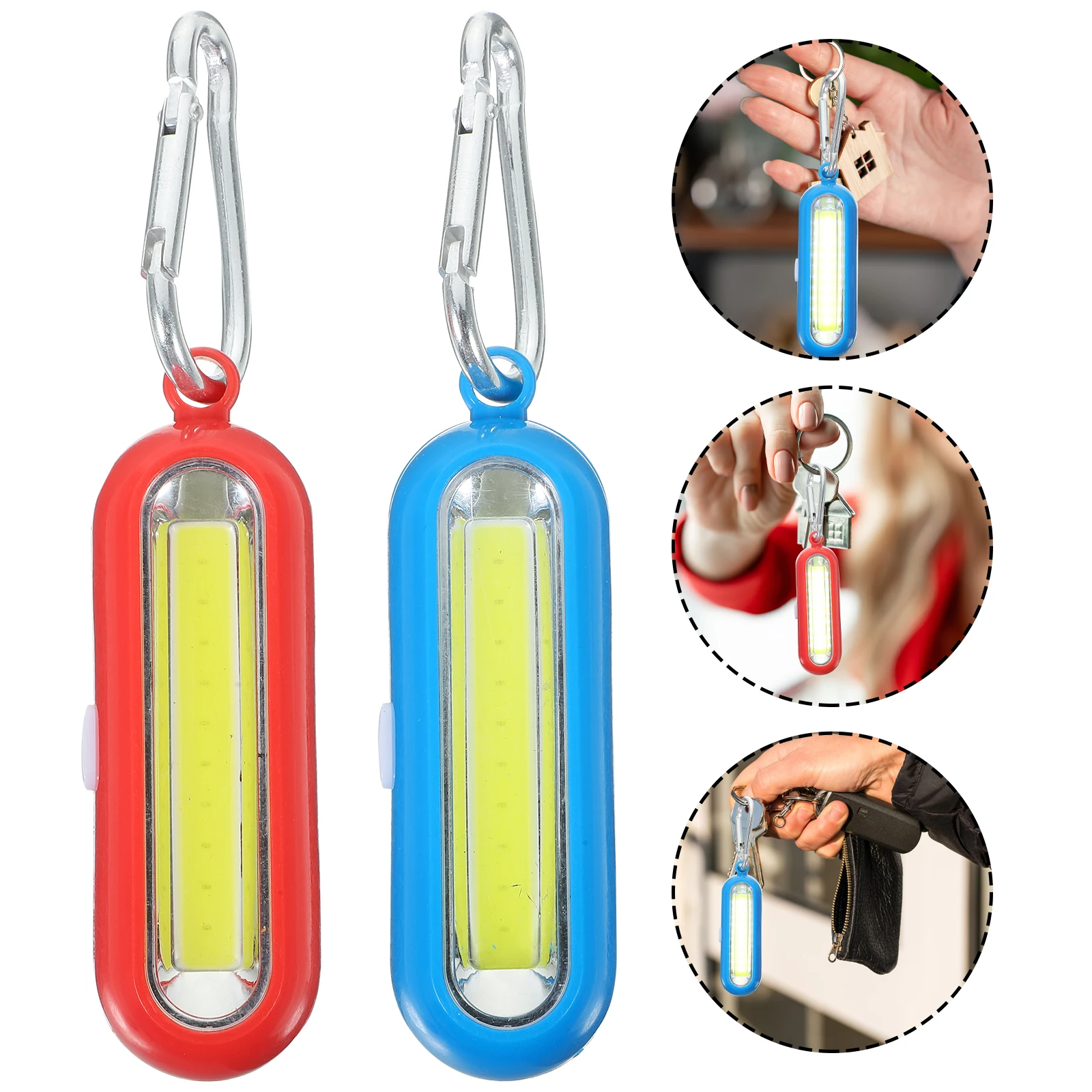 

2PCS Mini LED Keychain Flashlight for Camping Hiking Safety Emergency Red Small Torch Portable Handheld Lighting