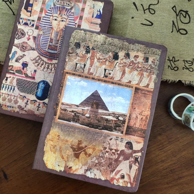 Egyptian Aesthetic Notebook Pharaohs Mural Journals Color Page Inside Diary Planner Student School Supplies