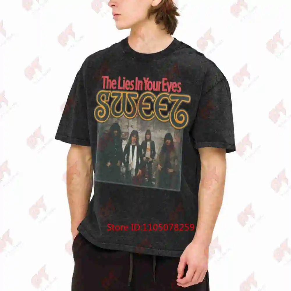The Sweet Band Lies In Your Eyes Brian Connolly Steve Priest Vintage Washed Tee Pure Cotton T-Shirt