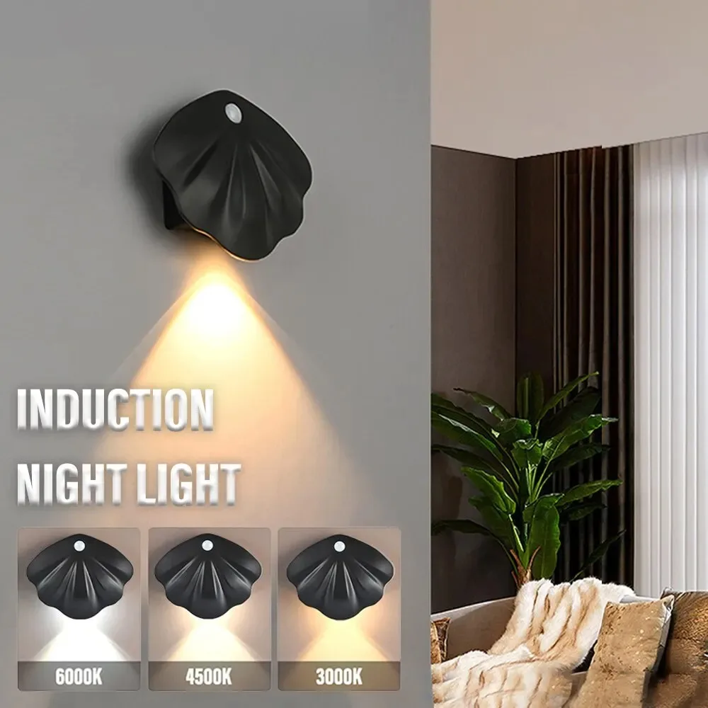 Veilleuse LED tricolore avec détecteur de mouvement, charge USB, décoration de chambre, lampe pour couloir et escalier