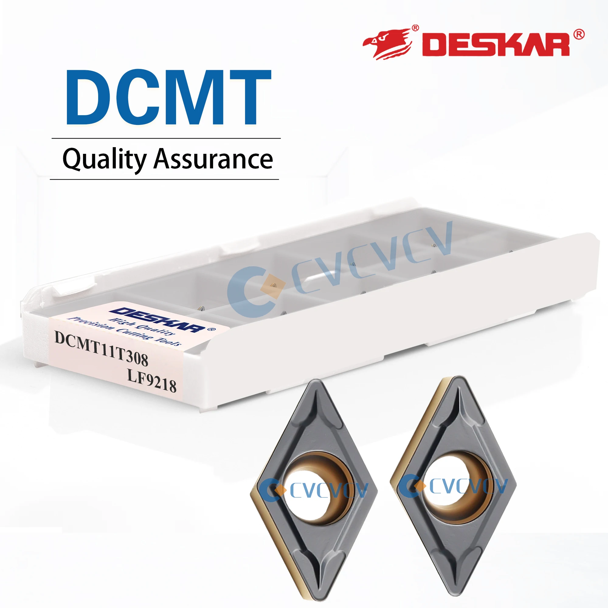 DCMT11T304 DCMT11T308 LF9218 DESAKR Original Numerical Control Lathe Rhombus Inner Hole Lathe Tool Steel Special Two-Color Blade