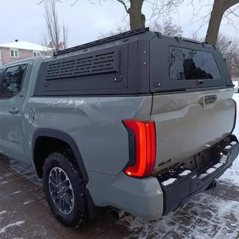 Für 2024-2025 Tundra Top Hard Truck Heckklappe Stahl Camper Cap Shell Wasserdichtes Bettdach mit aufklappbarer Ute Camper Locking-Funktion