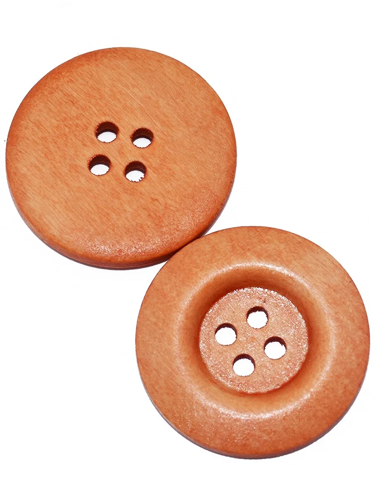 أزرار خشبية دائرية من سومبريرو ، إكسسوارات خياطة ، زر خشب للمعطف تصنعه بنفسك ، حافة عريضة دائرية كبيرة ، 5 من من من 100 ، 15 من 50 ، 30 ، 4 فتحات