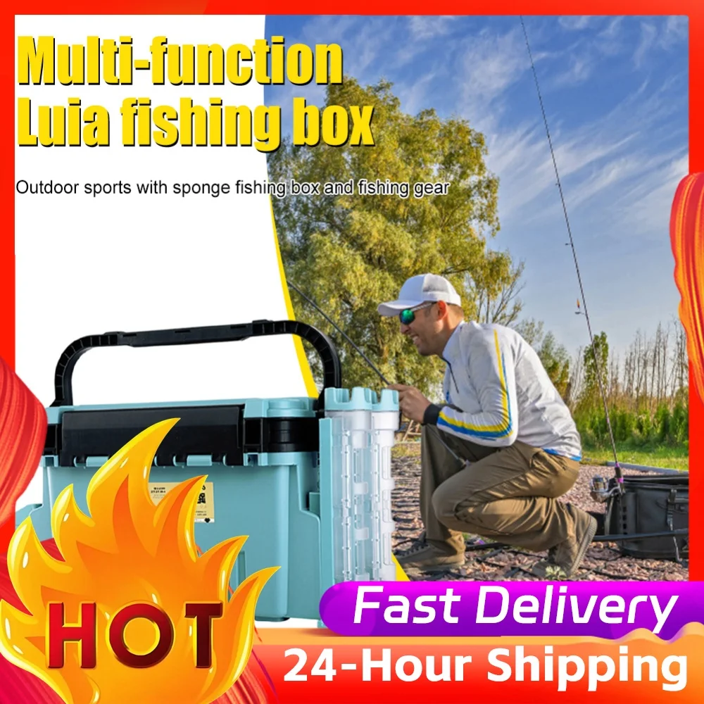 Plastic Fishing Box Multifunctional Sea Fishing Box High-Capacity Portable Non Slip Handheld Outdoor Accessories