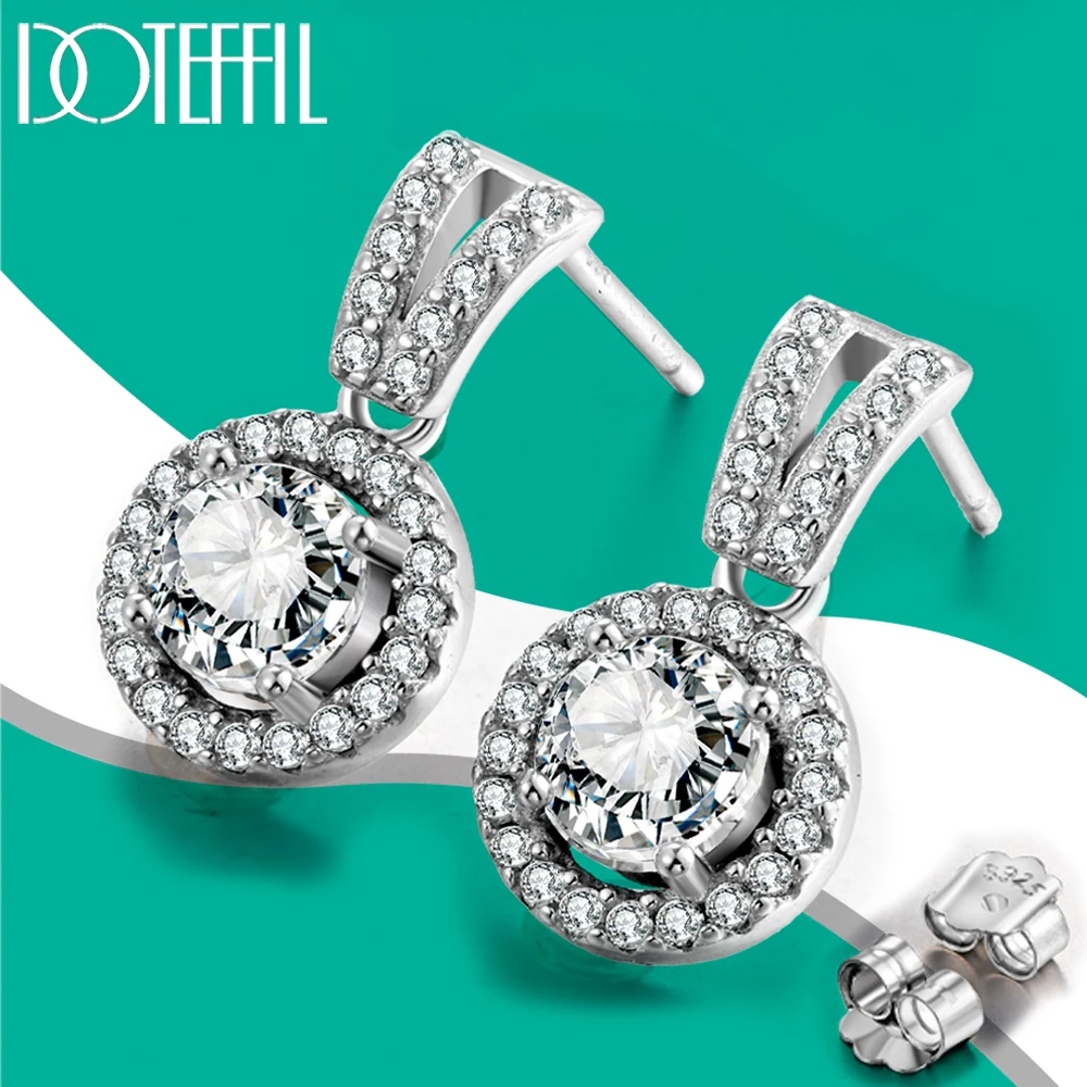 

DOTEFFIL D Color Moissanite Drop Earrings 925 Sterling Silver Women Luxury Real With GRA Wedding Engagement Earing Fine Jewelry