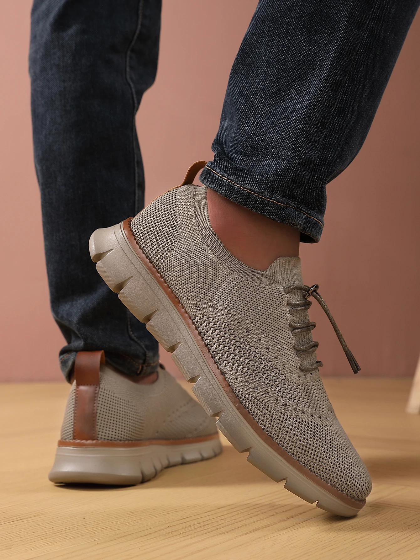 Men’s Versatile Woven Sneakers - Breathable & Lightweight with Customizable Fit for Casual and Business Wear