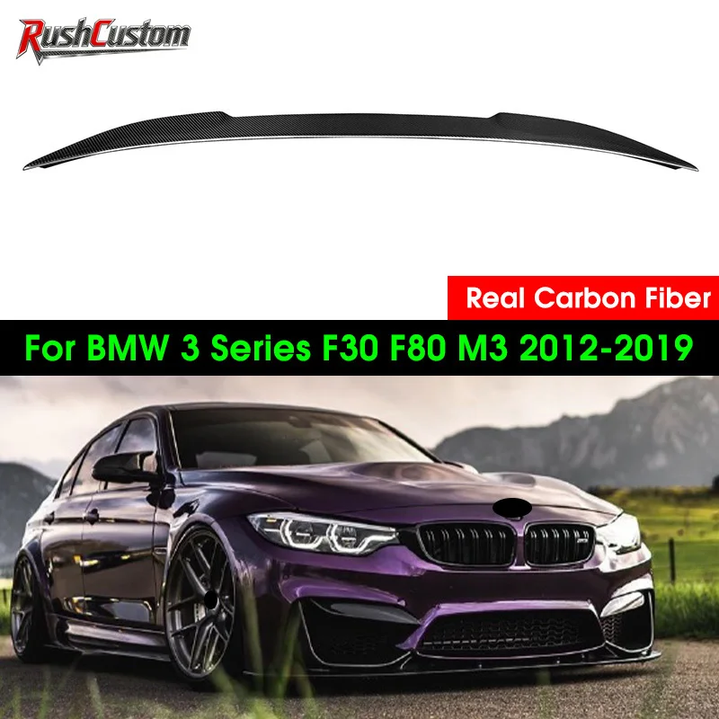 

Real Dry Carbon Fiber Rear Trunk Spoiler WingTail For BMW 3 Series F30 F80 M3 Sedan 2012-2019 Car Styling Boot Lid Lip