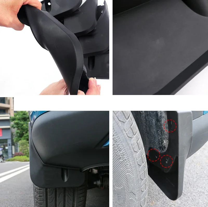 4PCS Car Wheel Mudguard for BYD Atto 3 Yuan Plus 2022 2023 Automobile Refitted Soft Tire Fender with Screw Accessories